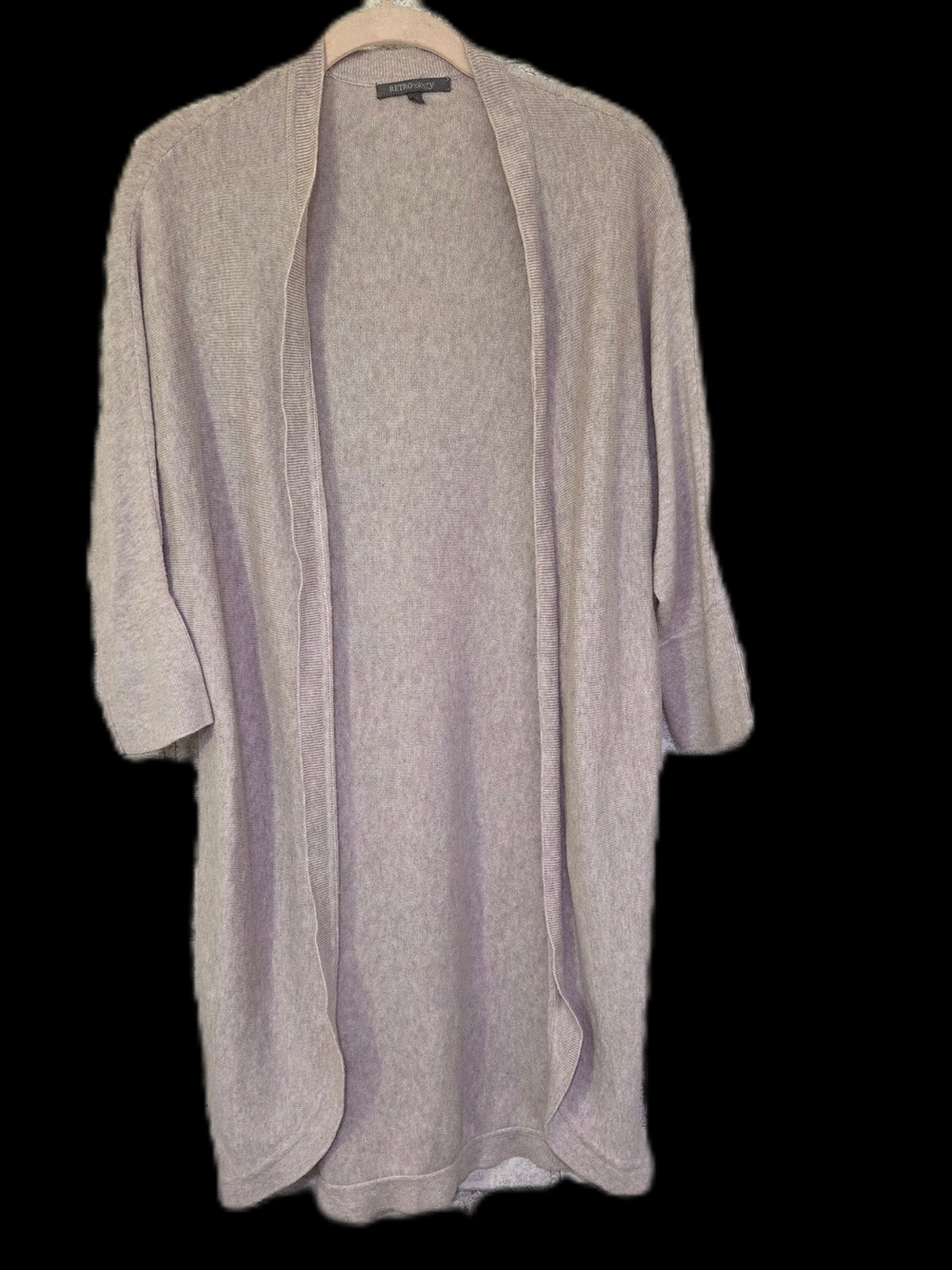 Open-Front Lagenlook Longline Cardigan Sweater Taupe Gray